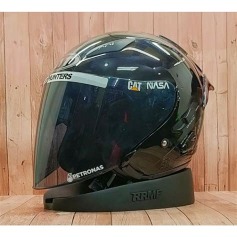 Jual Helm Kyt Galaxy Flat R Solid Black Glossy Paket Ganteng Visor