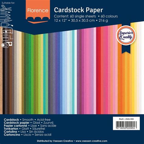 Florence Cardstock Papier Multipack 30 5 X 30 5 Cm 216 G 60 Stück