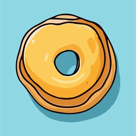 Donut icon. Vector illustration of a donut on a blue background ...