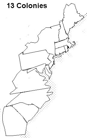 Blank Map Of 13 Colonies - Maping Resources