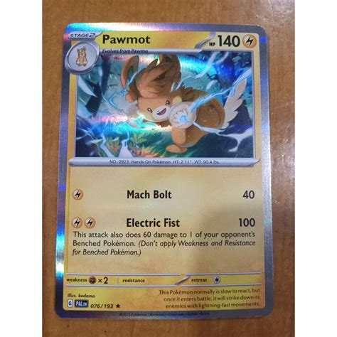 Pawmot Holo Rare 076 193 Pokemon TCG Standard English Paldea Evolved