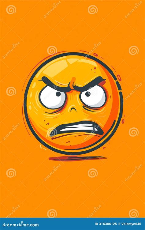 A Cartoon Face With A Frowning Expression And Angry Eyes Generative Ai Stock Illustration