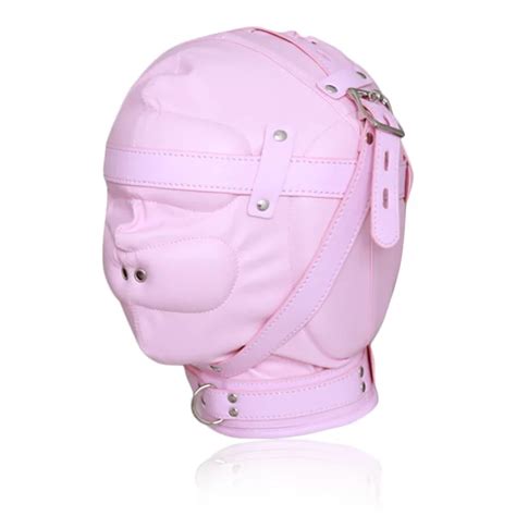 Sex Products Soft Pu Leather Mask Hood Bondage Blindfold Sex Toys For