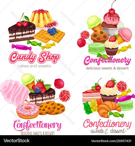 Sweets Banners Royalty Free Vector Image Vectorstock