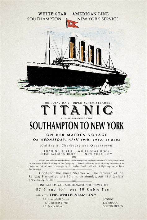 Titanic Poster Historical Art Print Titanic T Titanic Print