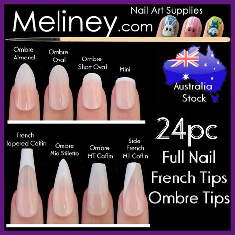 24pc Special Full Nail French Tips Natural Finger False Fake Art Cover ...