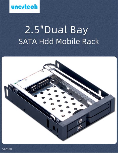Unestech Aluminum X Tray Less Hot Swap SATA Enclosure SSD HDD Mobile Rack For Bay