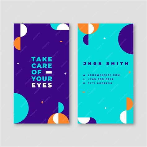 Premium Vector | Flat design optometrist vertical business card