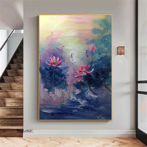 lotus flower acrylic painting