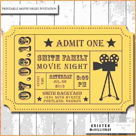 Movie Ticket Invitation Template Free Of Admission Ticket Template ...