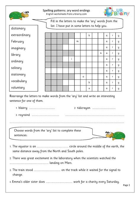 Words Ending In Ary Printable Calendars At A Glance