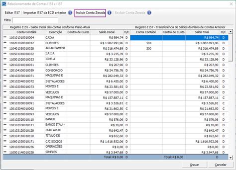 C1549 SPED ECD Como incluir manualmente contas contábeis saldo