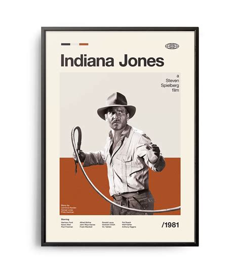 Mid-century modern Indiana Jones movie poster - Weekend Poster