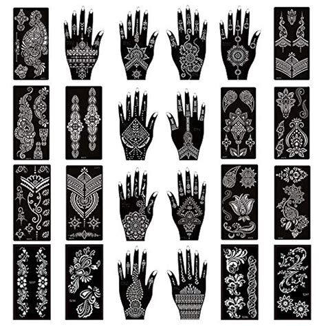 Buy Xmasir Pack Of Sheets Henna Tattoo Stencil Kit Temporary Tattoo