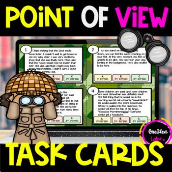 Narrator S Point Of View Task Cards By One Idea Later Tpt