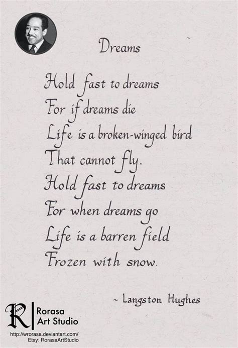 A famous classic two stanza poem ‘Dreams’ by Langston Hughes.