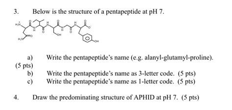 Solved 3 Below Is The Structure Of A Pentapeptide At Ph 7