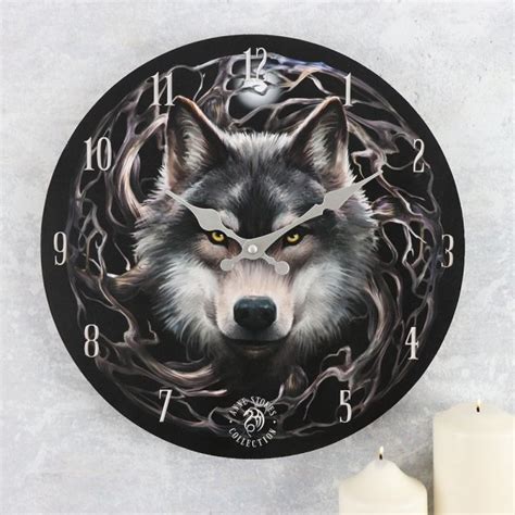 Wandklok Night Forest Anne Stokes Wolf Wolven Mystic Collectibles