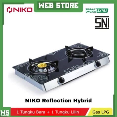 Jual Kompor Gas Tanam 2 Tungku Kaca Infra Red Niko Reflection Hybrid 38