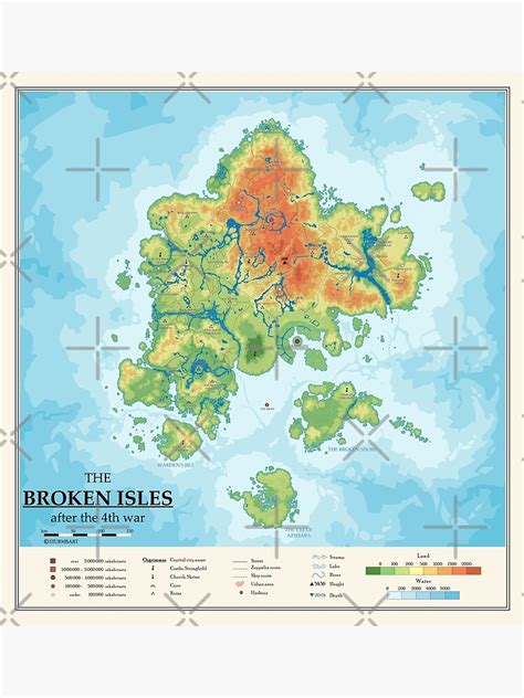 "Detailed broken isles map" Poster for Sale by Sturmbart | Redbubble