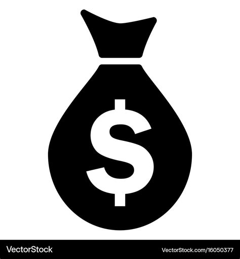 Money bag icon silhouette Royalty Free Vector Image