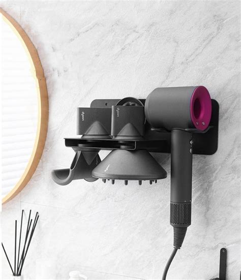 Полка держатель MyPads для фена Dyson HD08 из нержавеющей стали.Черная ...