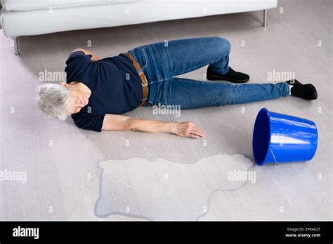 Slip And Fall Accident Wet Floor Water Spill Stock Photo Alamy