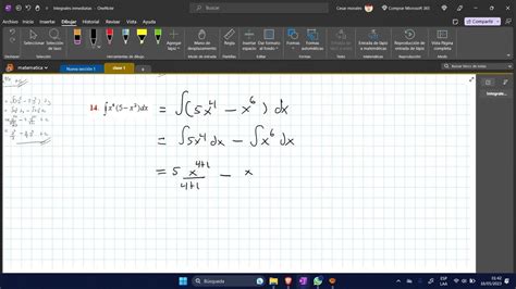 Matemática Integrales Inmediatas Ejercicio 14 Youtube