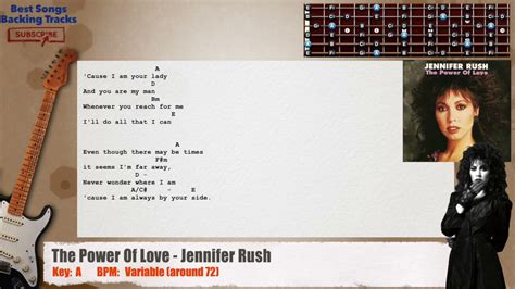 🎸 The Power Of Love Jennifer Rush Guitar Backing Track With Chords