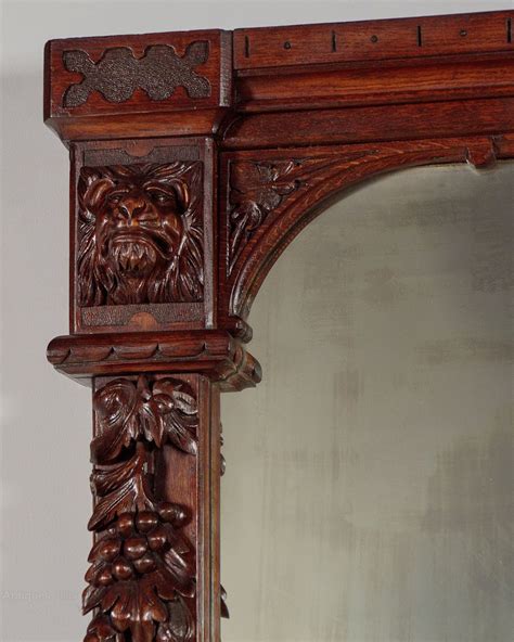 Antiques Atlas Large Carved Oak Overmantle Mirror C 1890