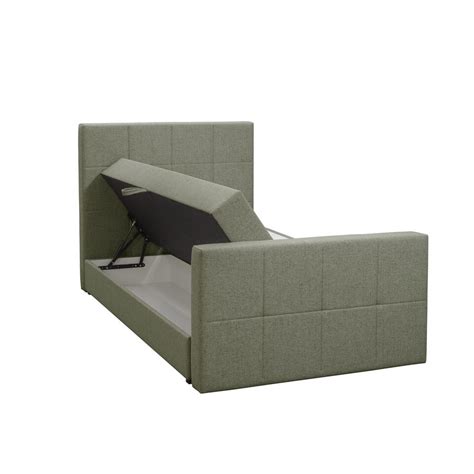 Boxspring Met Opbergruimte En Voetbord Liv Geblokt Groen X Cm