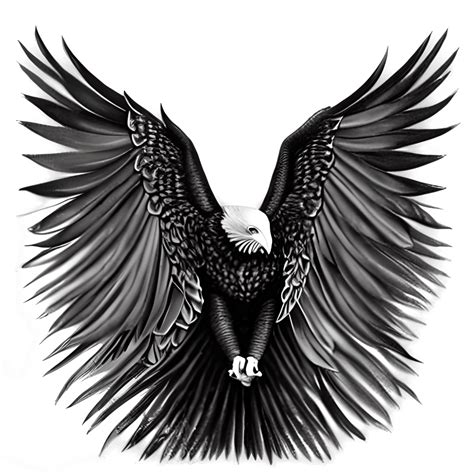 Bald Eagle Full Body Wings Spread Portrait · Creative Fabrica