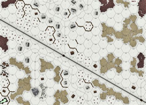 Custom Advanced Squad Leader Map Winter Variant Hexagonal Map Hexagon Game Fantasy Map