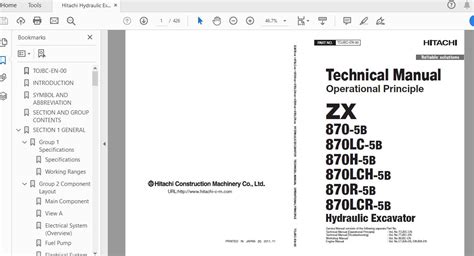 Hitachi Hydraulic Excavator Zx Lc H R Lch Lcr B Technical
