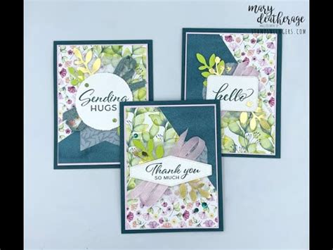 Stampin Up Delightful Floral Dsp Layering Leaves Bough Punch Stack