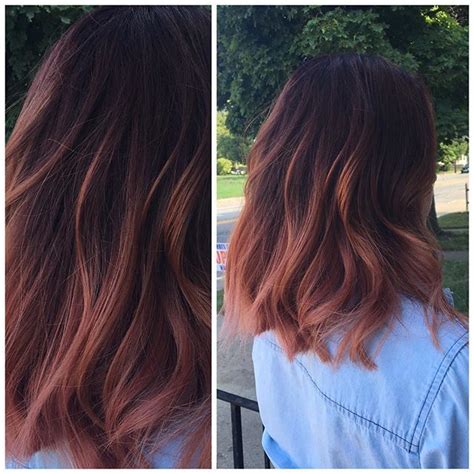 sunset rose ombre rosé rosegoldhair rosegold sunset balayage