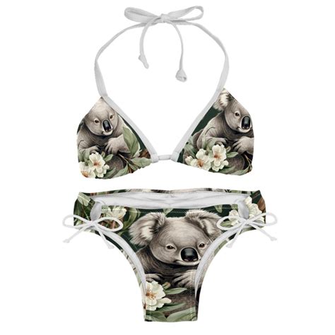 Koala Detachable Sponge Adjustable Strap Bikini Set Two Pack Swimsuits