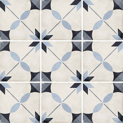 Carreaux De Ciment Imitation Carrelage Style Ciment Toile Bleue X