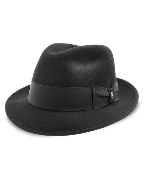 Stetson Frederick Wool Felt Fedora Hat In Black Rainwaters