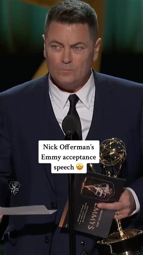 Nick Offerman accepts the Emmy for Outstanding Guest Actor in a Drama ...