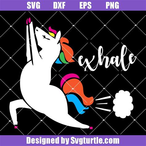 Unicorn Yoga Svg Just Breathe Svg Farting Unicorn Svg Exhale Svg