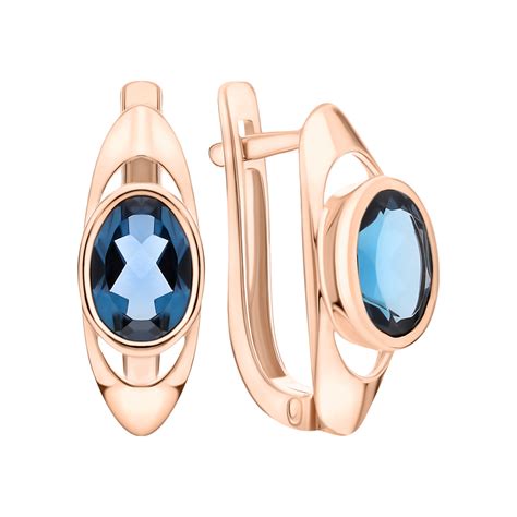 Золотые серьги с топазами МОСКОВСКИЙ ЦЕПЕВЯЗАЛЬНЫЙ ЗАВОД 11310246/то ...