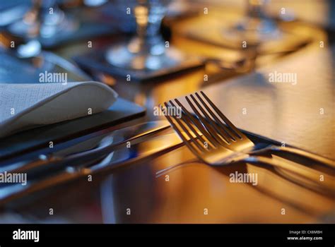 Table set for fine dining Stock Photo - Alamy