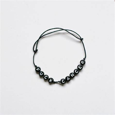 Fuck Cancer Sort Tråd Armbånd