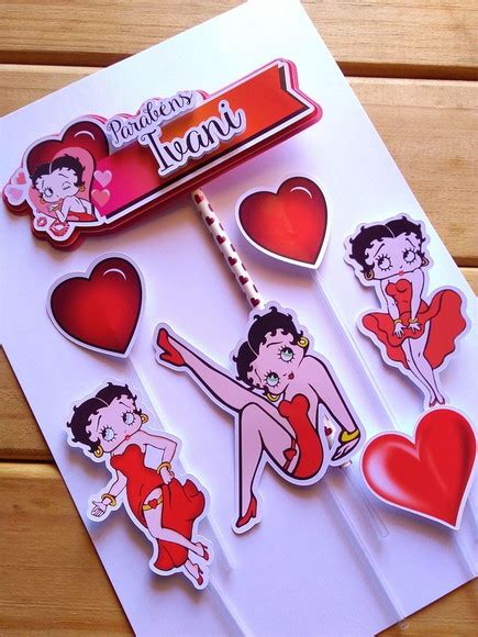 Topper De Bolo Betty Boop Produtos Personalizados No Elo