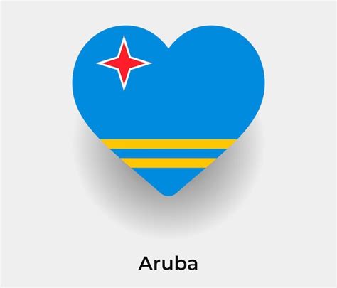 Premium Vector Aruba Flag Heart Shape Icon Vector Illustration