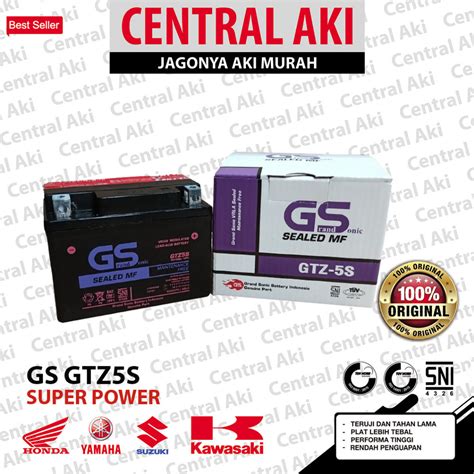 Jual Aki Motor GS GTZ5S MF Aki Kering Motor Honda Beat Vario 110 Supra