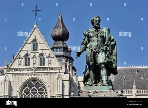 Statue Of The Flemish Baroque Painter Peter Paul Rubens In Front Of The