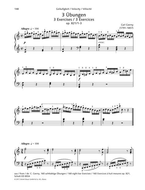 Exercises By Carl Czerny Sheet Music For Piano Solo At Sheet Music Direct