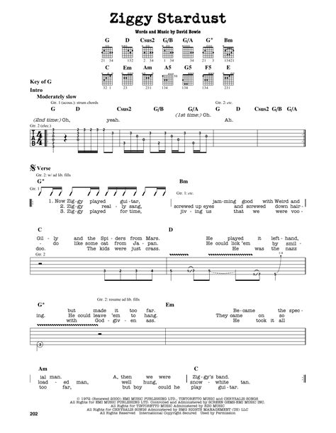 Ziggy Stardust Guitar Chords